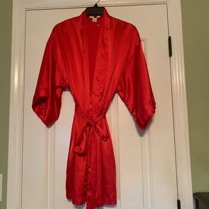 Red Victoria’s secret silk robe